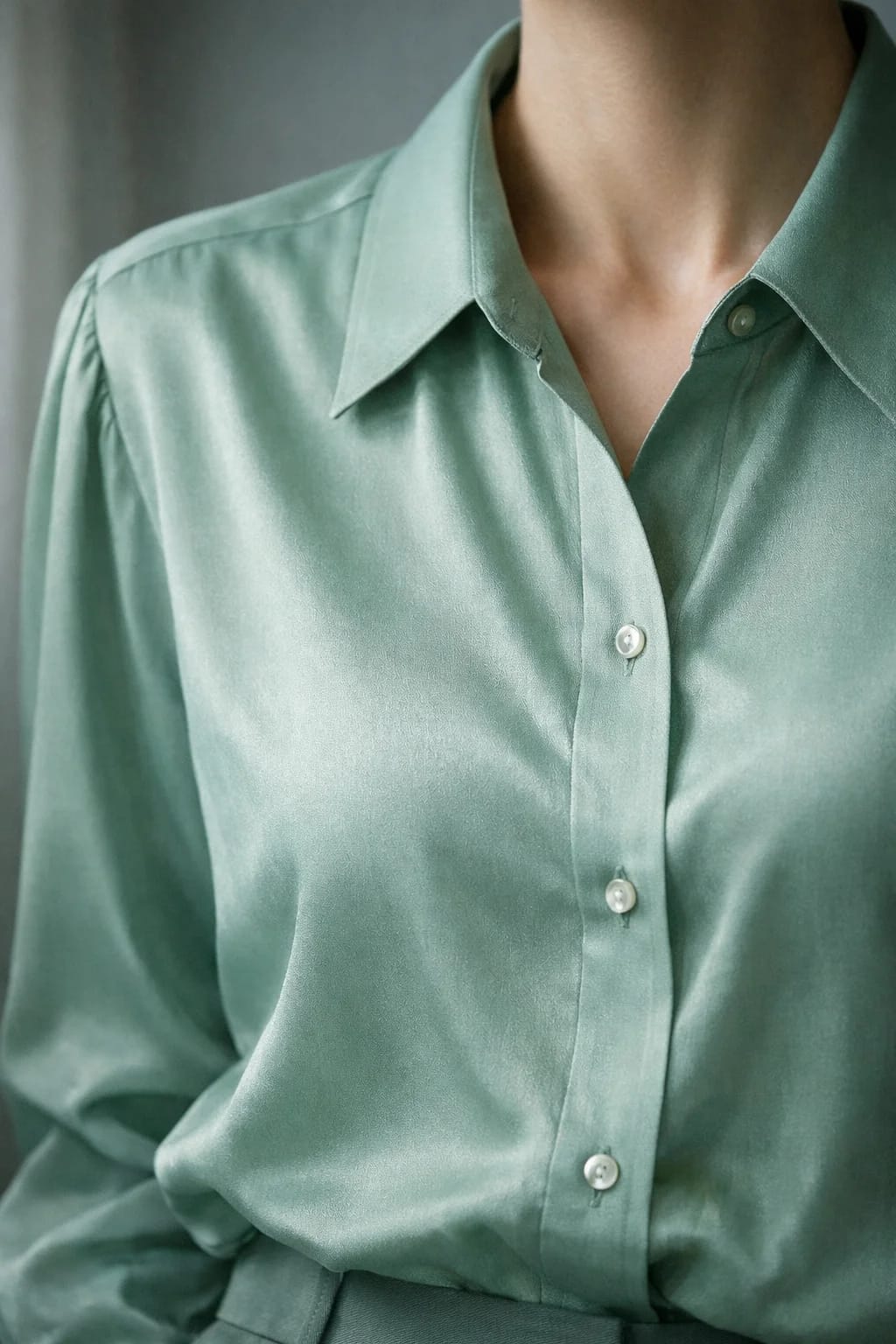 Mentholgrüne Bluse – Sybille Marienfeld