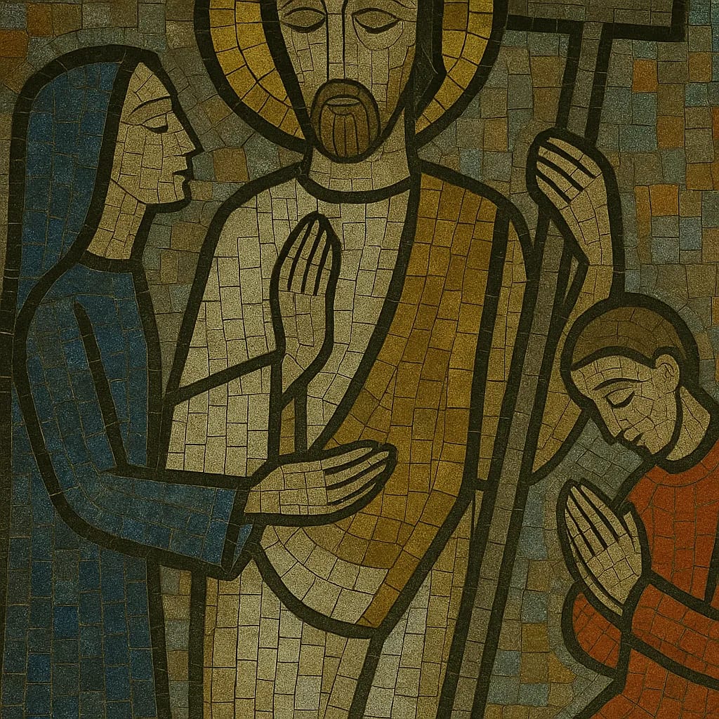 Mosaik unter der Kanzel