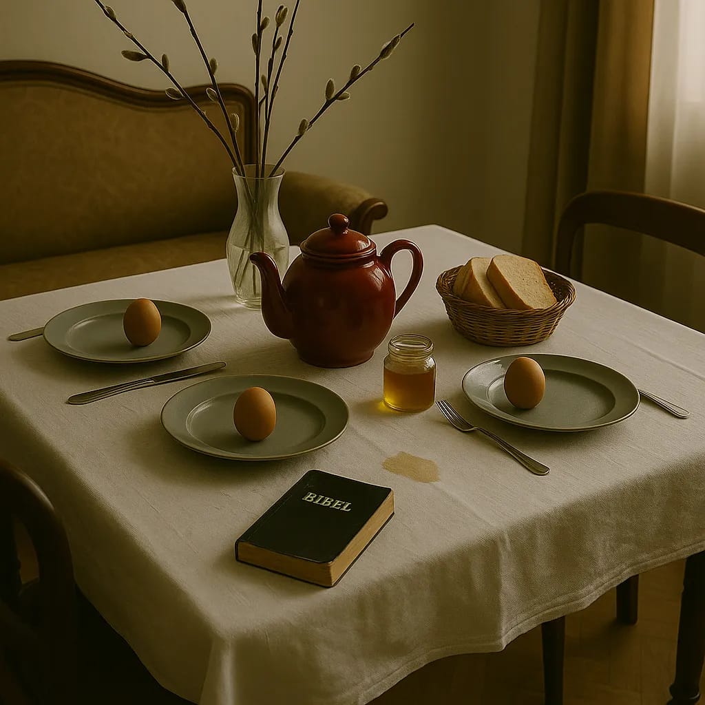 Frühstück in der Pastorie im Morgenlicht