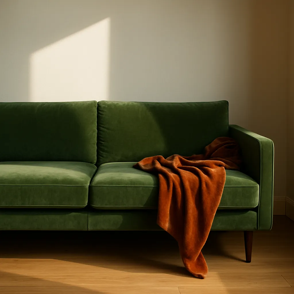 Moosgrünes Sofa