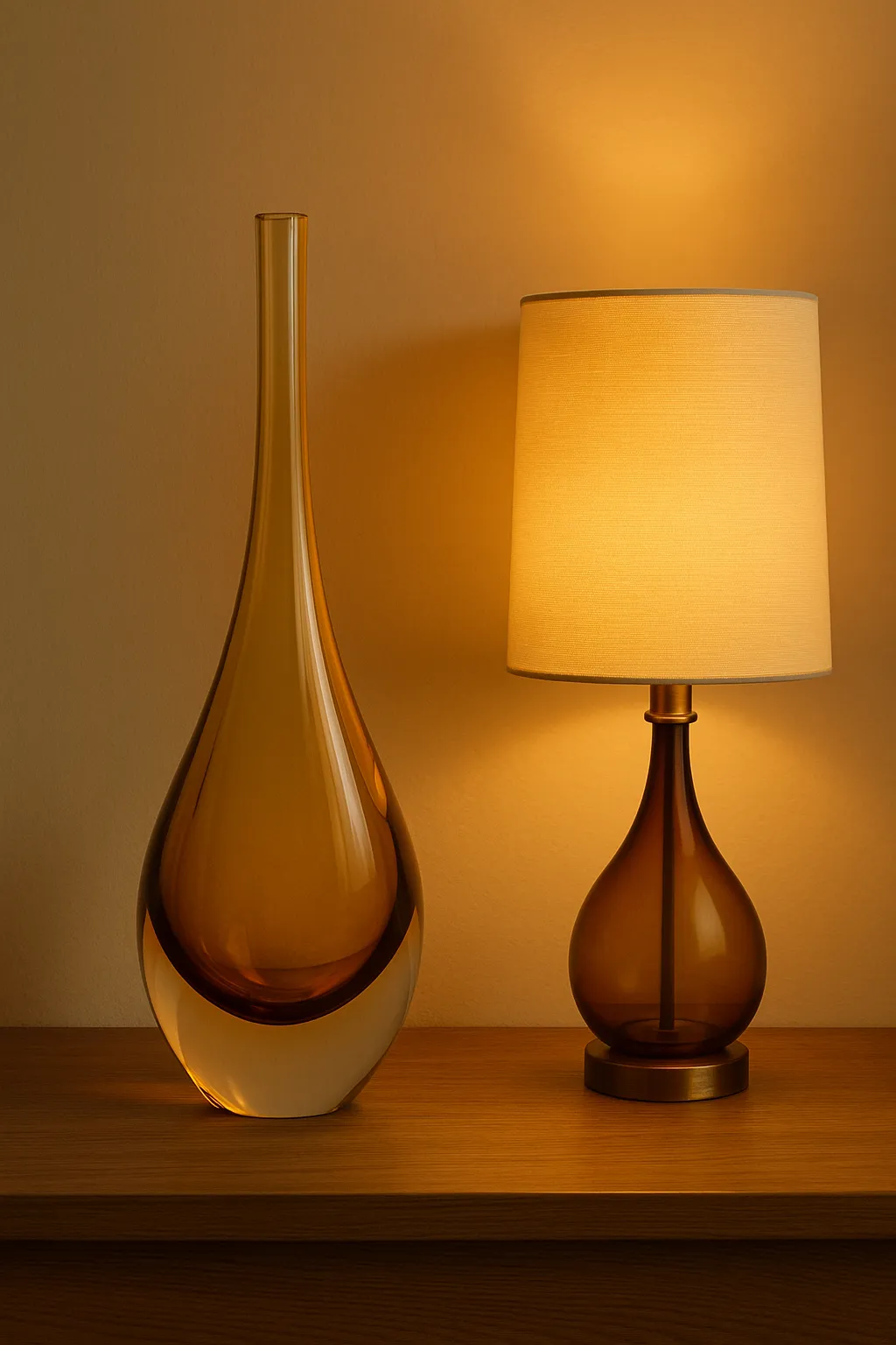 Bernsteinfarbene Vase